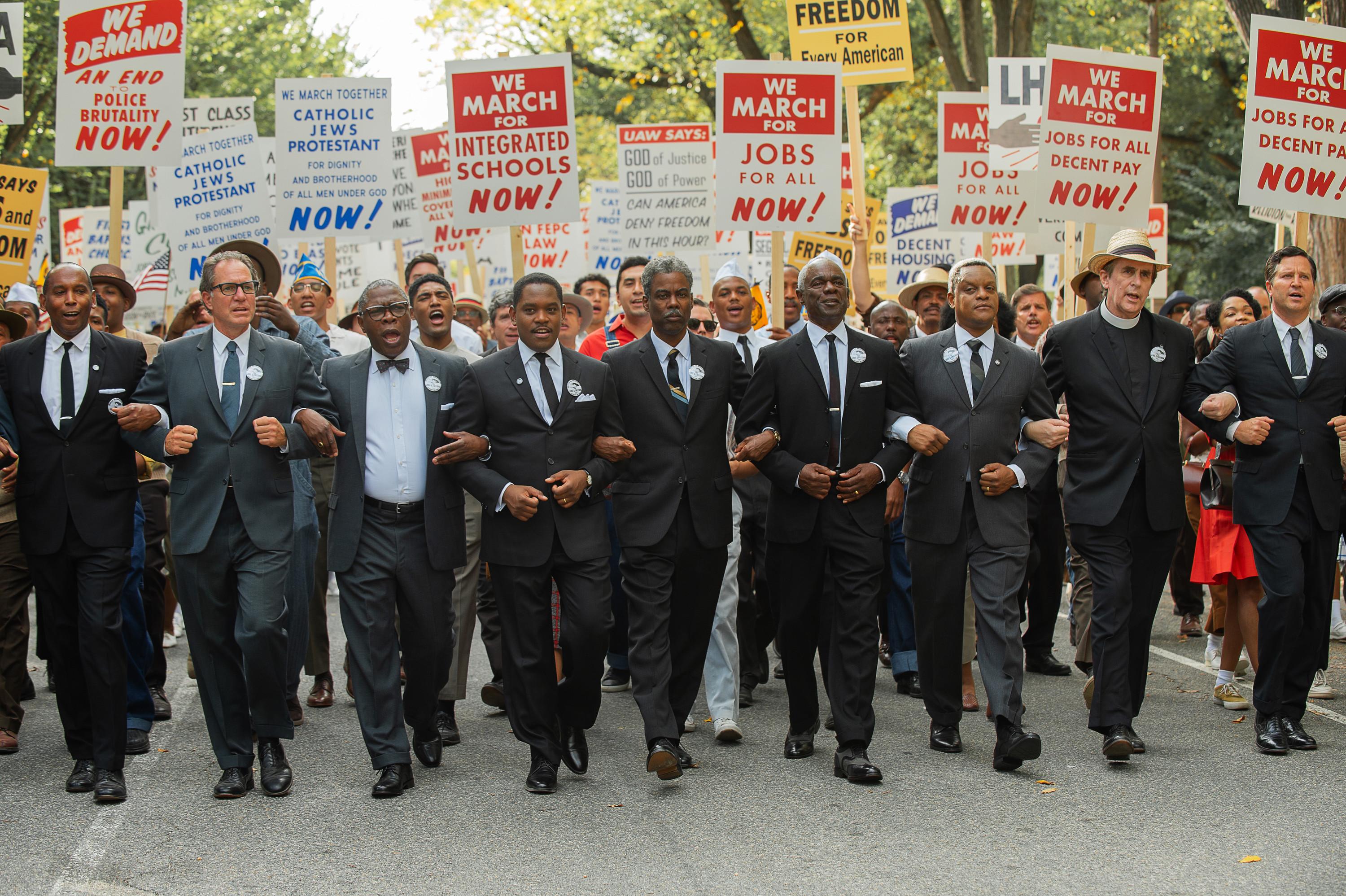 Chris Rock, Michael Potts, Glynn Turman, Roy Wilkins, and Aml Ameen in Rustin (2023)