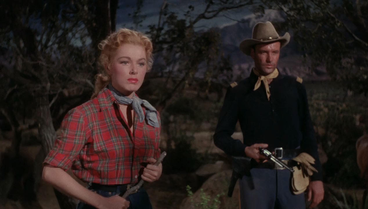 Richard Anderson and Eleanor Parker in Escape from Fort Bravo (1953)