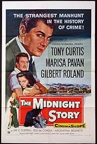 Tony Curtis, Peggy Maley, Marisa Pavan, and Gilbert Roland in The Midnight Story (1957)