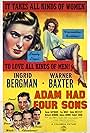 Ingrid Bergman, Susan Hayward, Warner Baxter, Richard Denning, Johnny Downs, Robert Shaw, and Charles Lind in Adam Had Four Sons (1941)