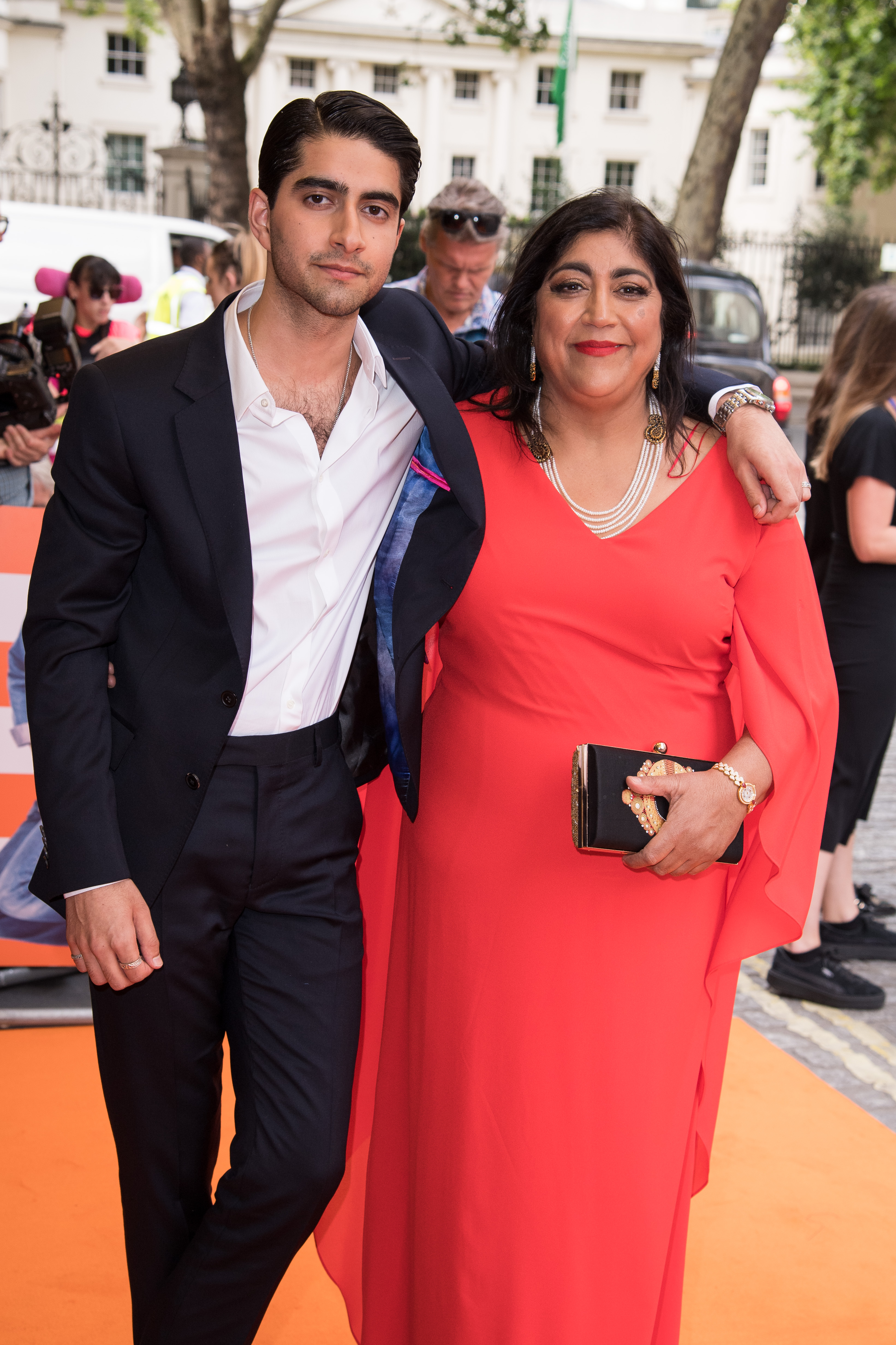 Gurinder Chadha and Viveik Kalra at an event for Ánh Sáng Chói Lóa (2019)