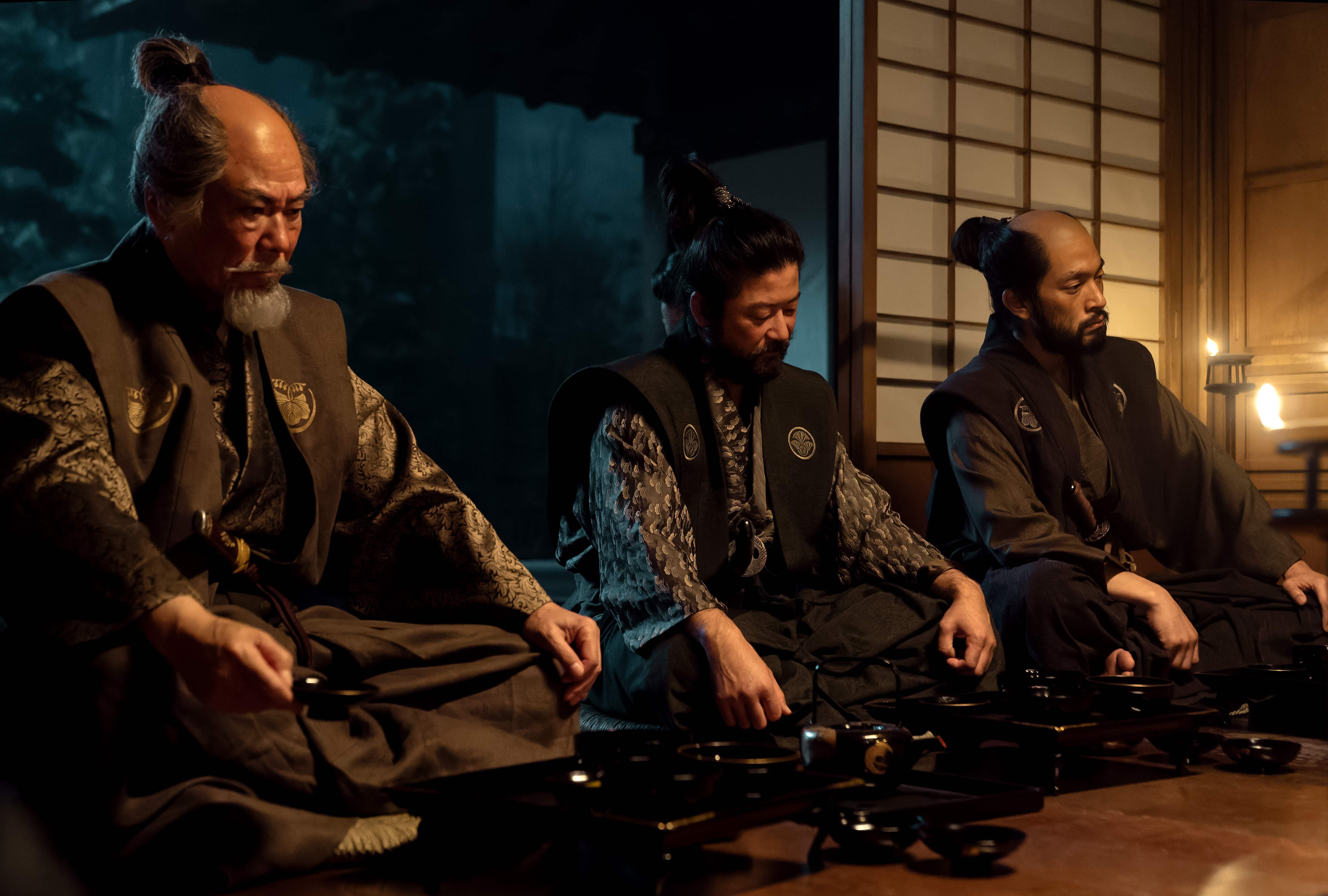 Tadanobu Asano, Tokuma Nishioka, and Shinnosuke Abe in Đại Tướng Quân (2024)