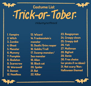 Trick-or-Tober Prompt List by threeK