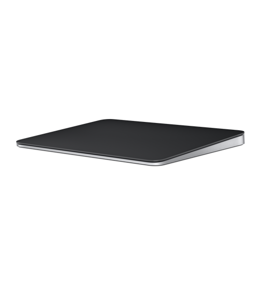 Magic Trackpad, black multi-touch surface, wedge shape, silver aluminum body