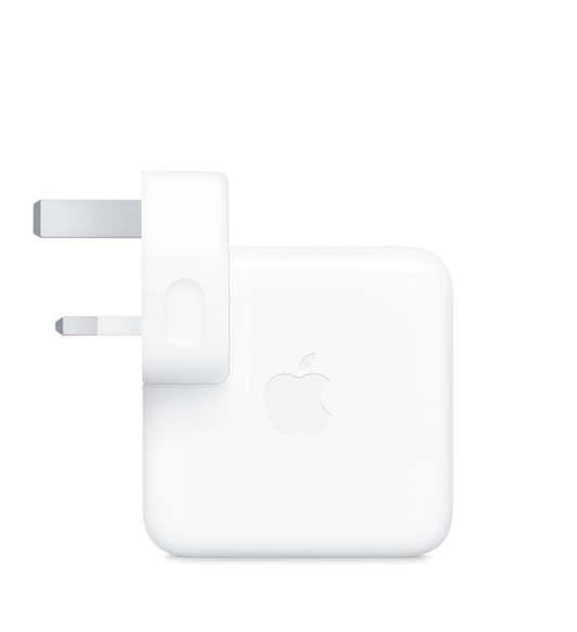 70W USB-C Power Adapter, white, plug pins on one side, USB-C port on opposite side